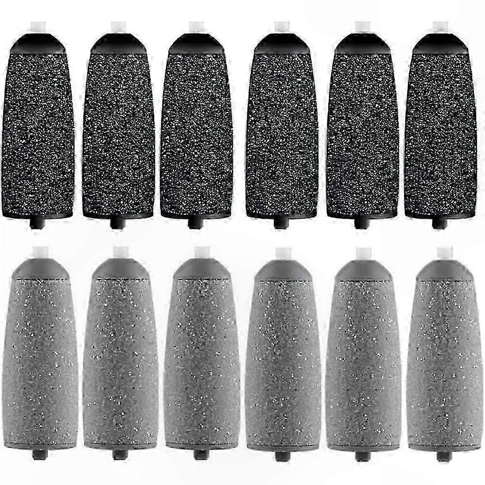 12-Pack Replacement Rollers for Electronic Pedi Tools, Compatible with Multiple Models, 6 Extra Heads Included