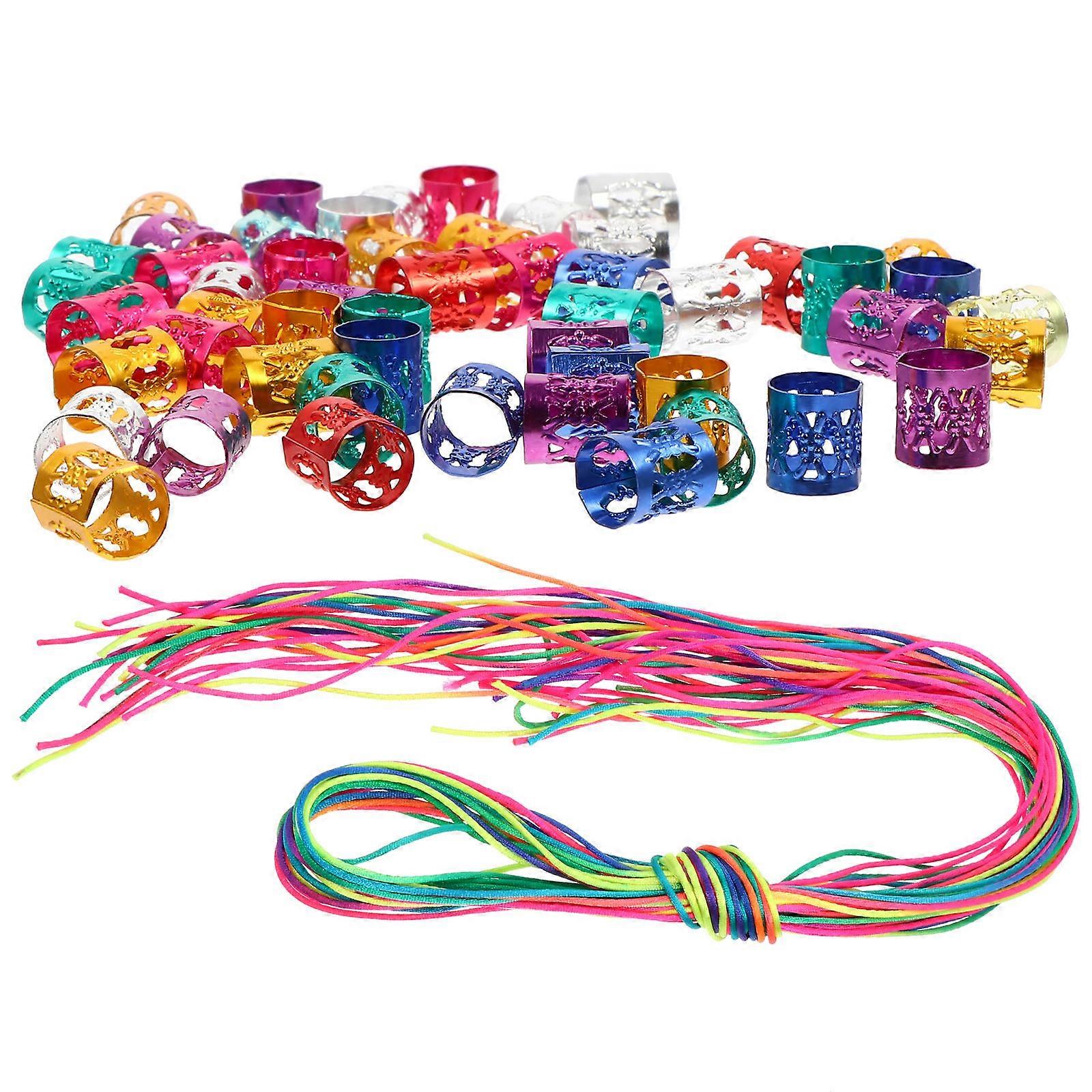 Colorful 120PCS Metal Hair Rings Flexible, Rust Resistant Dreadlock Strings for Festivals & Parties