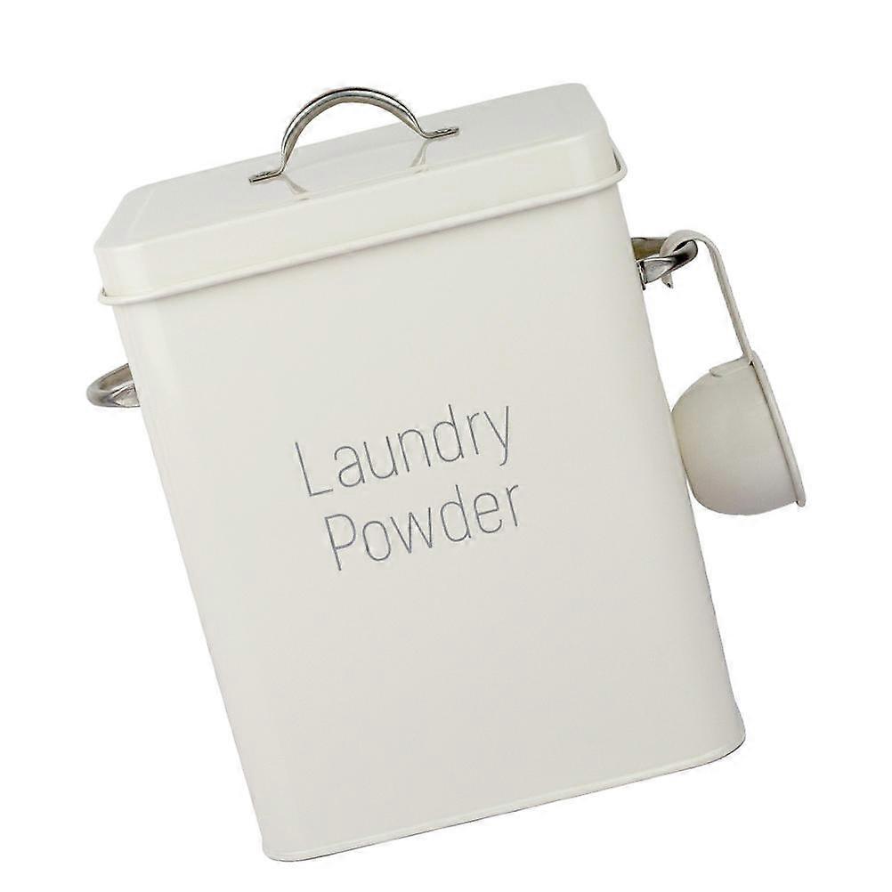 Laundry Powder Container with Airtight Seal for Kitchen Storage – Holds Flour, Grains, and Detergents, White