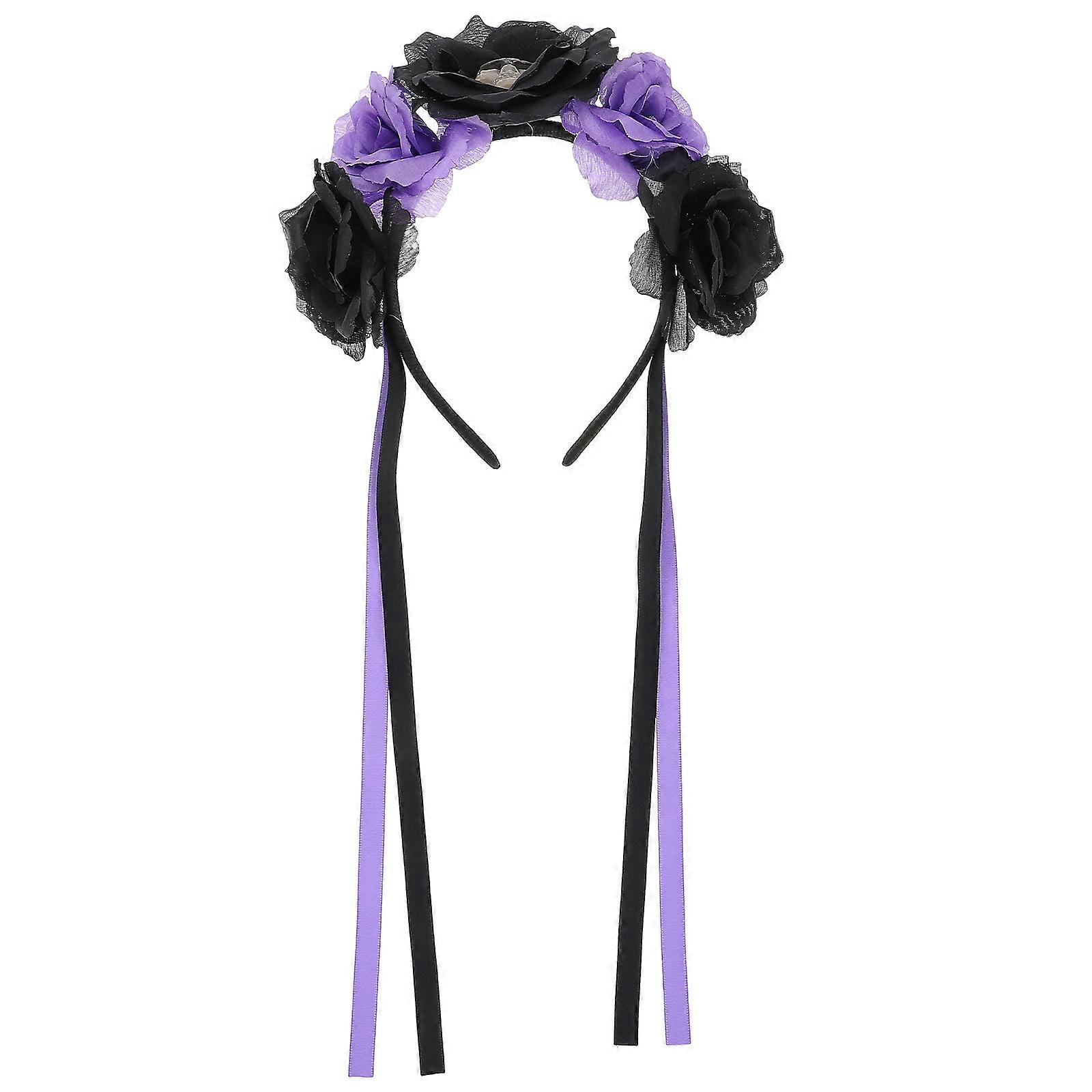 Bride Party Headdress Halloween Hair Adornment Random Ribbon Color Festive Look 1Set