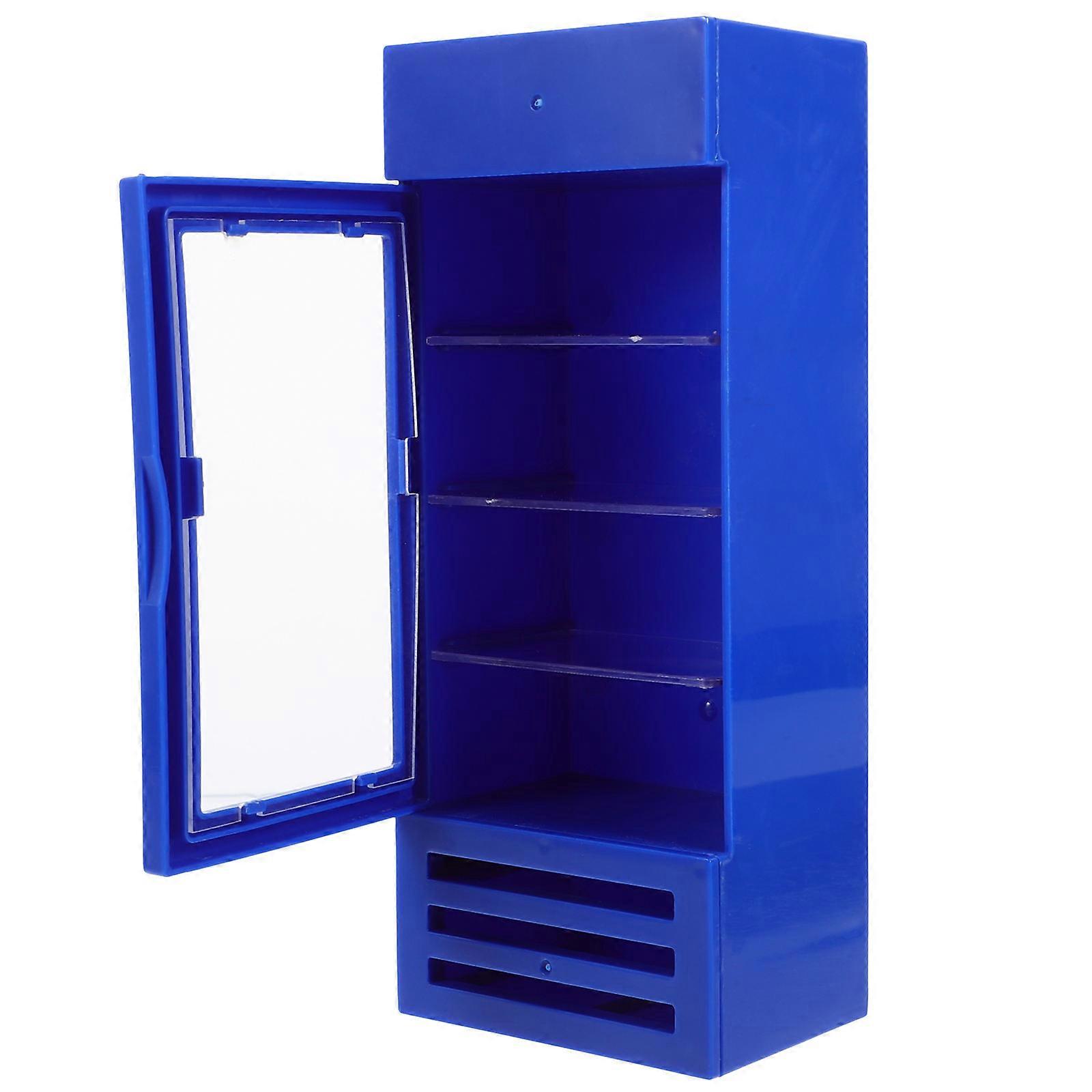 Toy Fridge Miniature Refrigerator Model Storage Function Blue Color 16.20X6.50X4.50CM 1Pcs