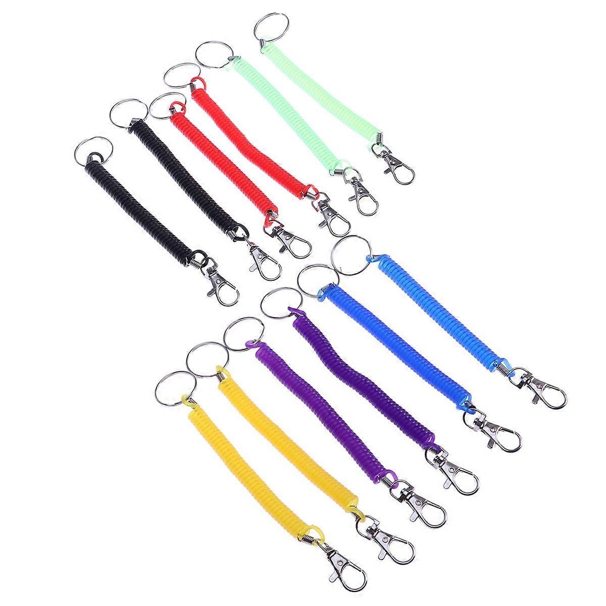 Durable Metal Belt Clip with Retractable Key Ring Assorted Color Plastic 12 Pieces 17 cm