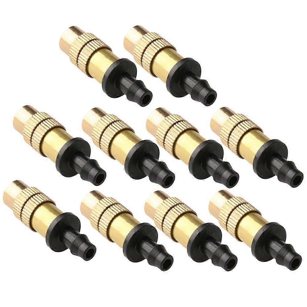 10pcs 4/7 Automatic Garden Thread Copper Atomizing Nozzle Adjustable Spray Nozzle Spray Head (Golden)