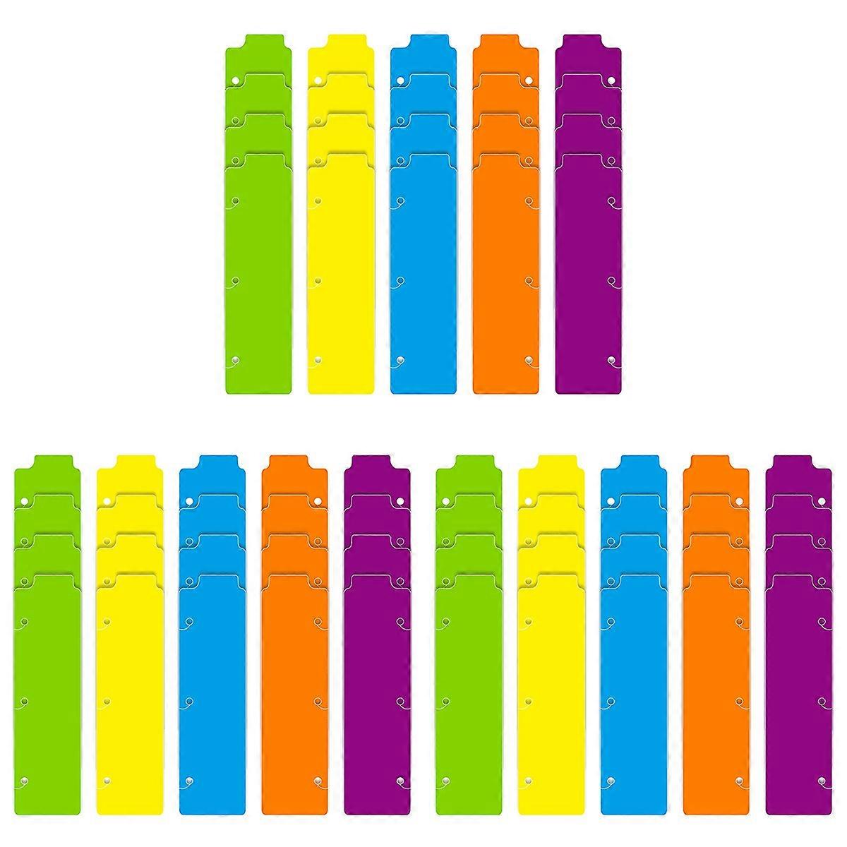 60 Pieces Snap-In Plastic Bookmark Mini Binder Dividers Snap In Bookmark for Planner Multicolor Plas