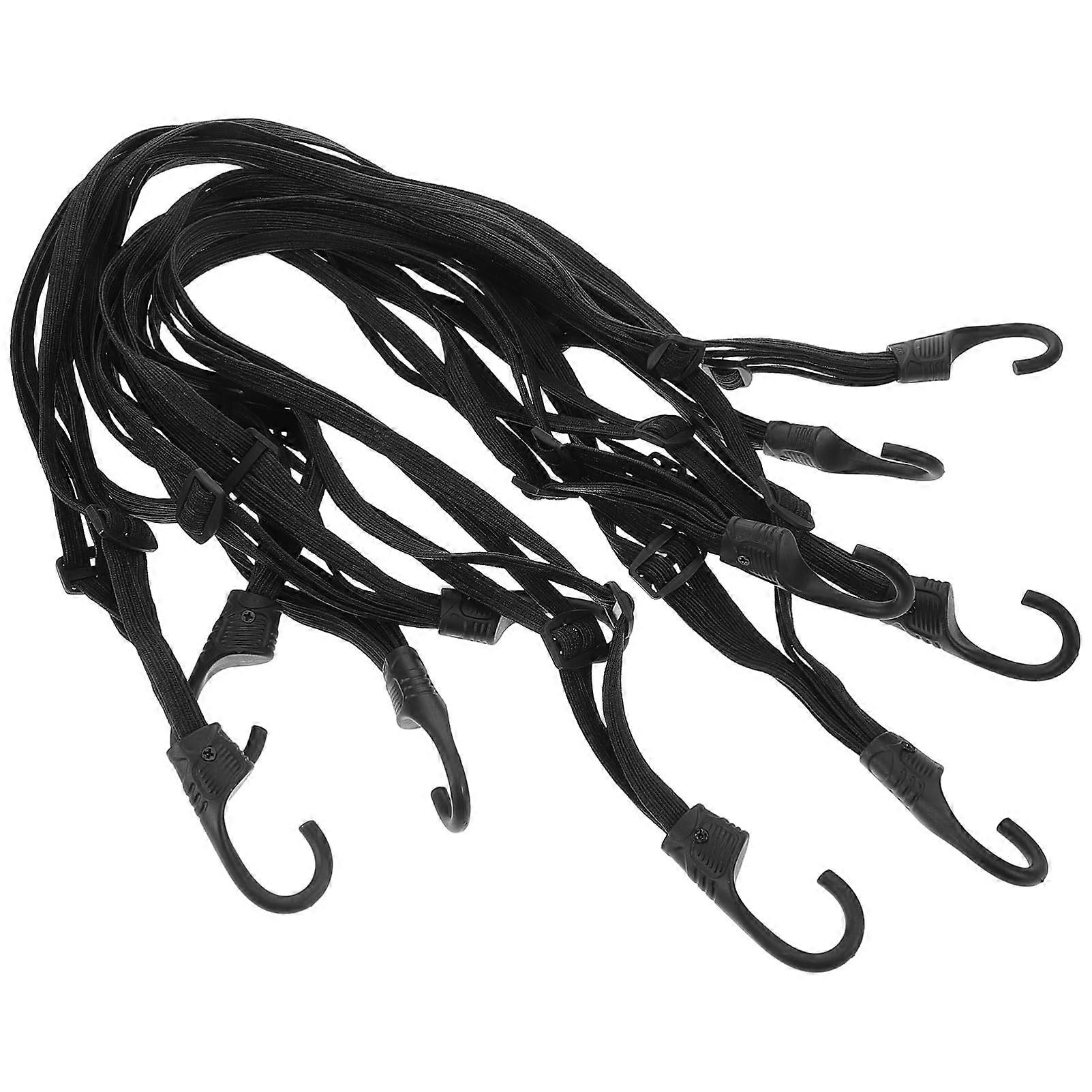 Bungee Cords 5-Pc Set With High Elasticity Multifunction Ropes With Hooks For Bicycles Motorcycles EVs