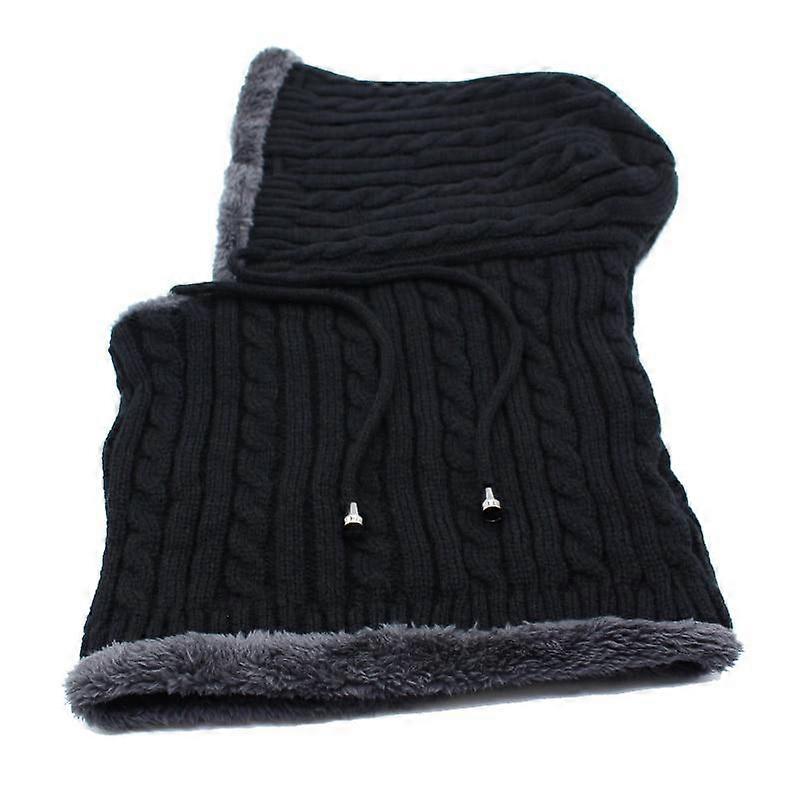 New Unisex Winter Knitted Hat Neck Protection Beanie Cap Add Fur Lined Warm Hats For Men & Women Balaclava Cap