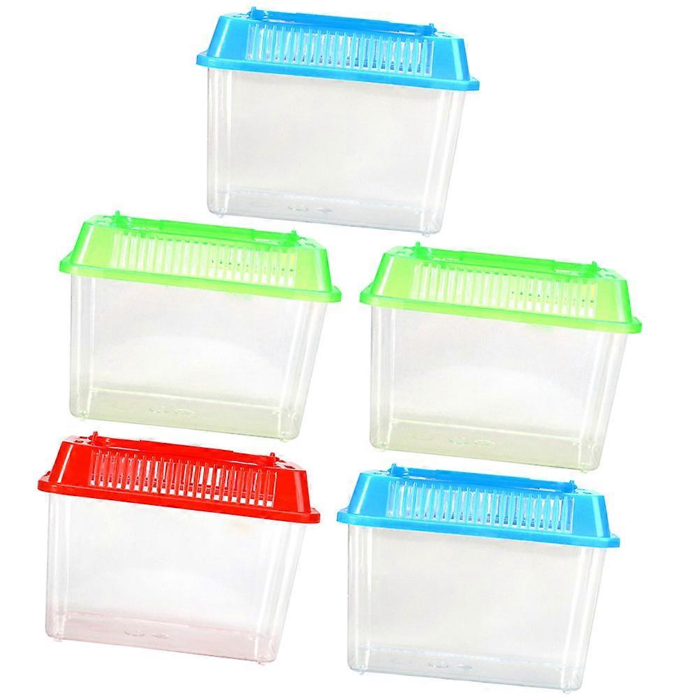 Plastic Storage Box for Small Fish Tank and Turtle Perfect for Reptiles Hamsters Assorted Color 5pcs