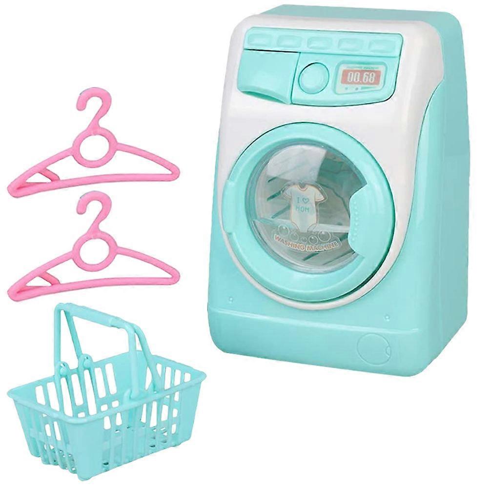 Compact Mini Washing Machine Model for Educational Playsets – Lightweight, Non Electric Brush Cleanable Laundry Accessory for Dollhouse Household