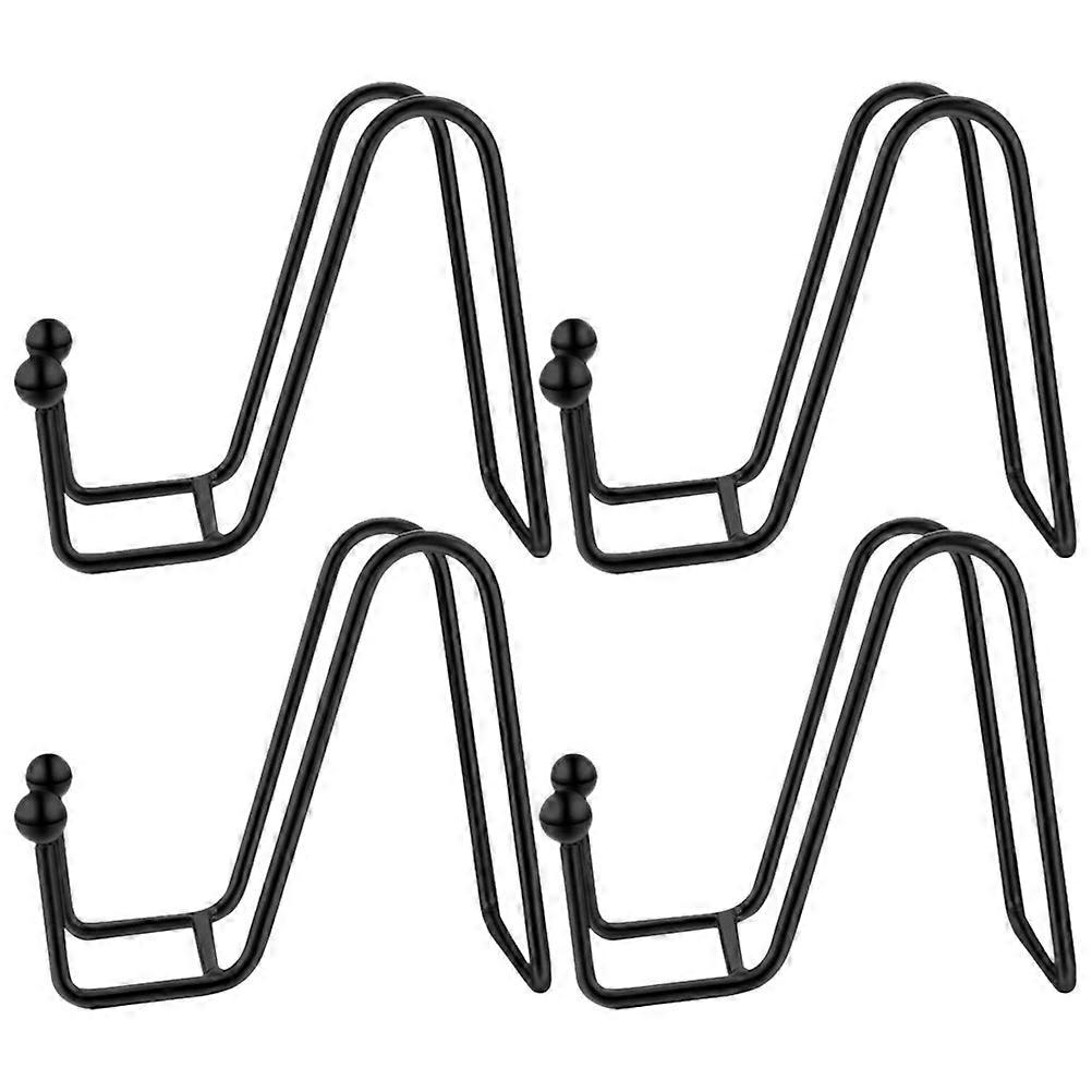 4pcs Metal Plate Stand Display Easel Holder for Artwork, Photos & Plates – Sturdy Iron Frame for Tabletop Use – Black Design for Home & Office Decor