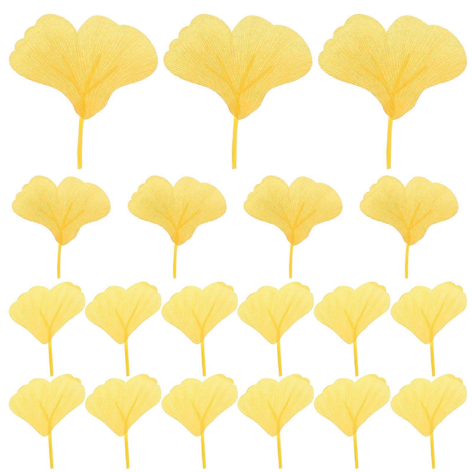 Simulation Ginkgo Leaves Artificial Ginkgo Leaves for Decor 100Pcs Orange