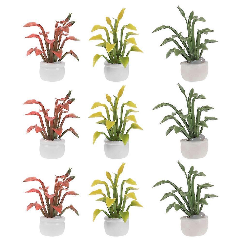 Mini Bonsai Requisite Mikro Landschaft Ornament lebensechtes Design 9Pcs PVC