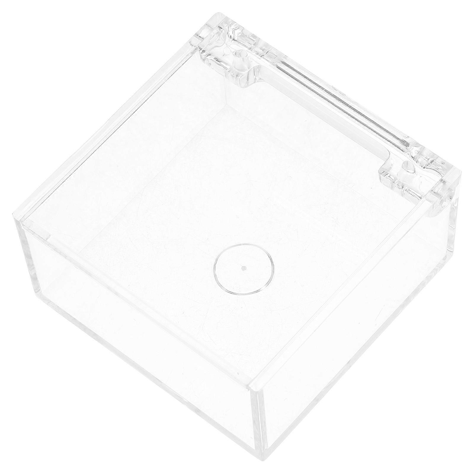Acrylic Storage Box Transparent Square Container for Specimen Enthusiasts Office Use 6.00X6.00X3.00CM Protection 1Pack