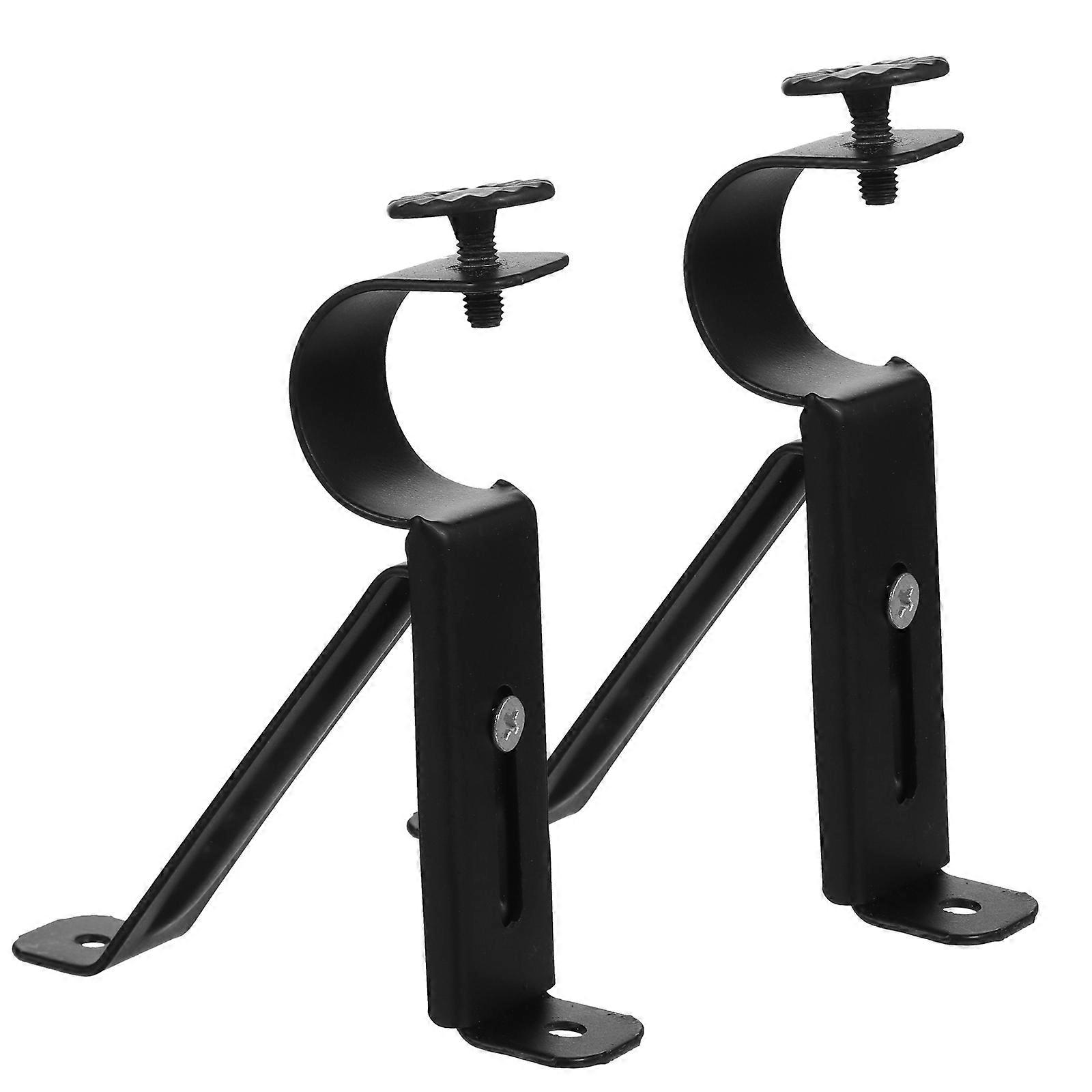 2pcs Curtain Rod Supports Professional Curtain Rod Bracket Sturdy Curtain Poles Brackets