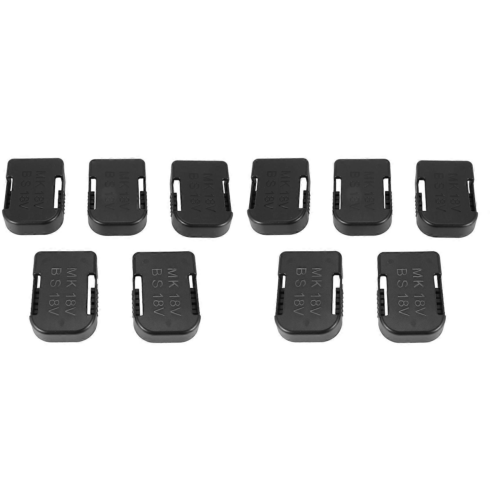 10Pcs Battery Storage Rack Battery Holder Case for 18V Fixing Devices(Black)