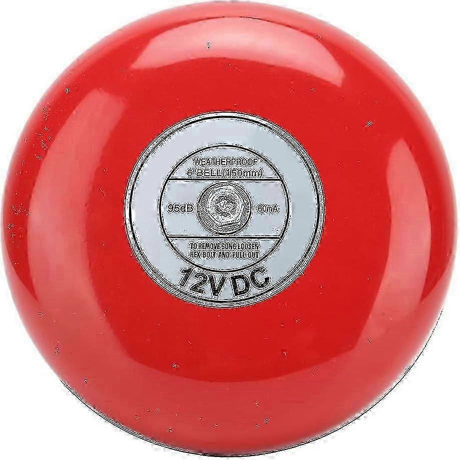 100db High Decibel Fire Alarm Bell 6 Inch Internal Strike Non Sparking Electric Bell For Fire Alarm Emergency Evacuation(dc 12v)