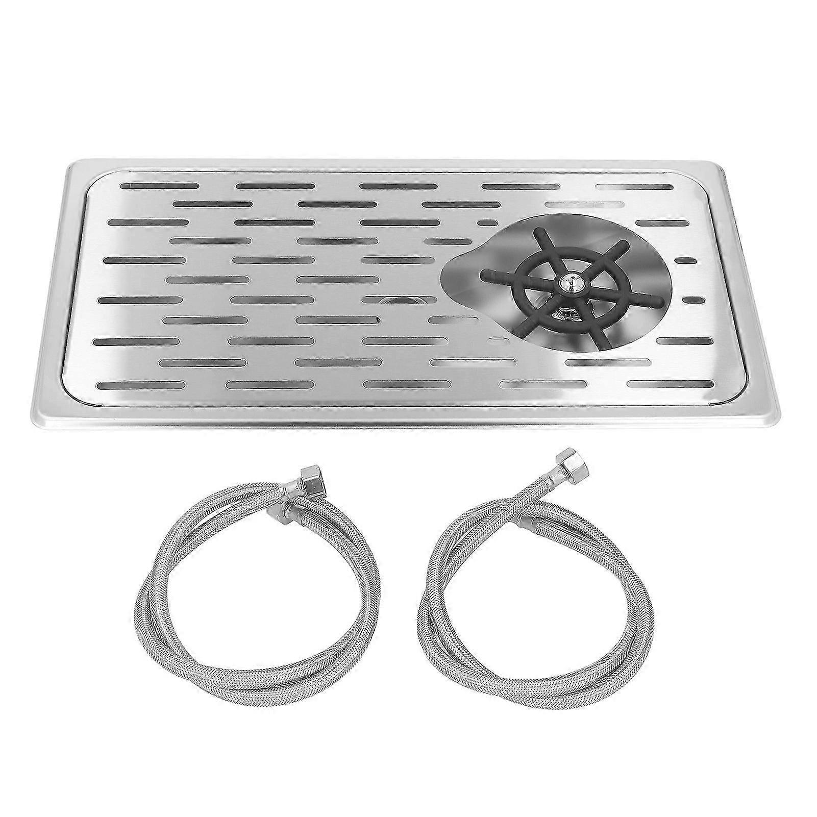 2025 Cup Pitcher Rinser G1/2 Water Connection Port Embedded Silver Stainless Steel Automatic Cup Rinser for Home Bar