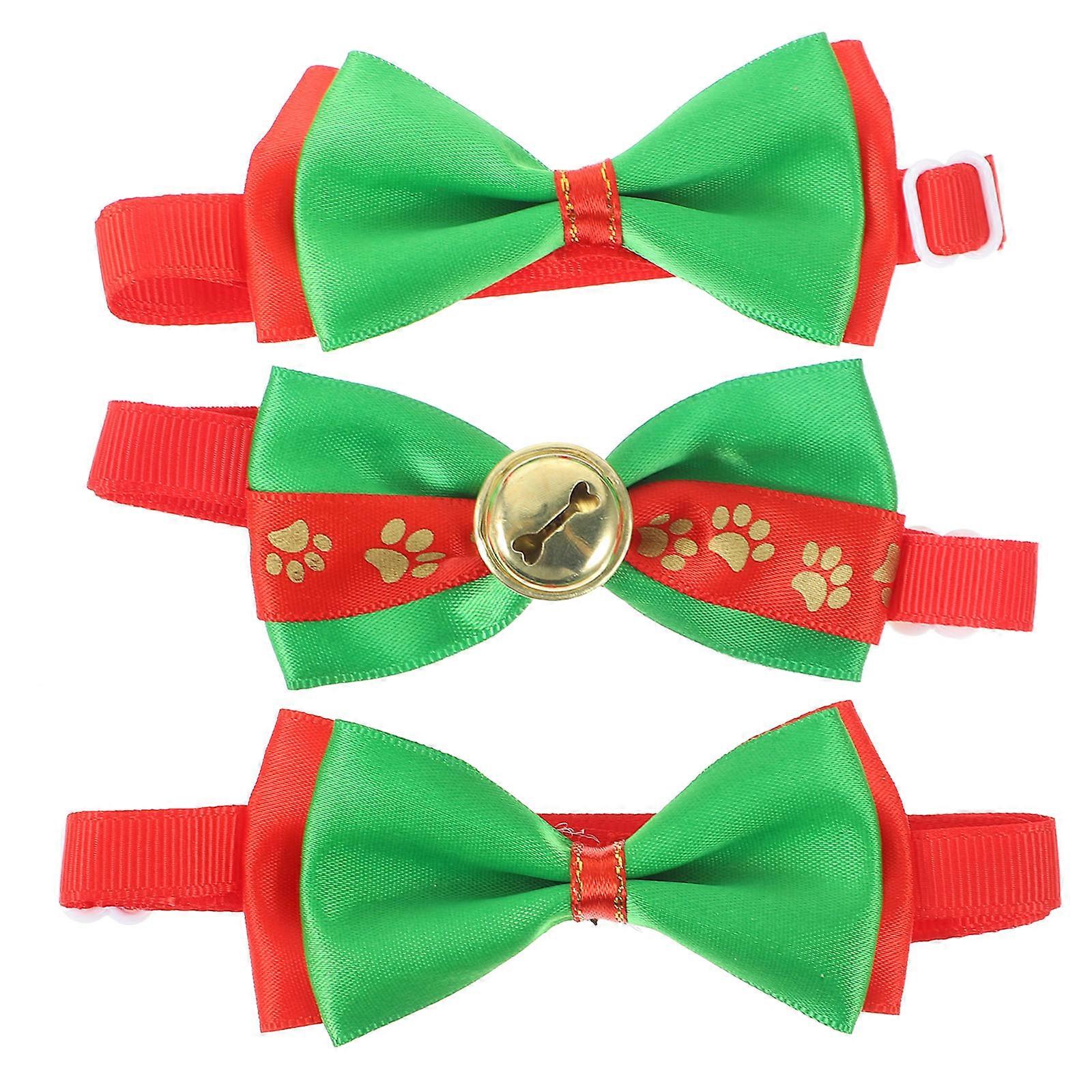 Cat Bows For Cats Bow Shape Christmas Themed Decoration Random Style 3Pack For