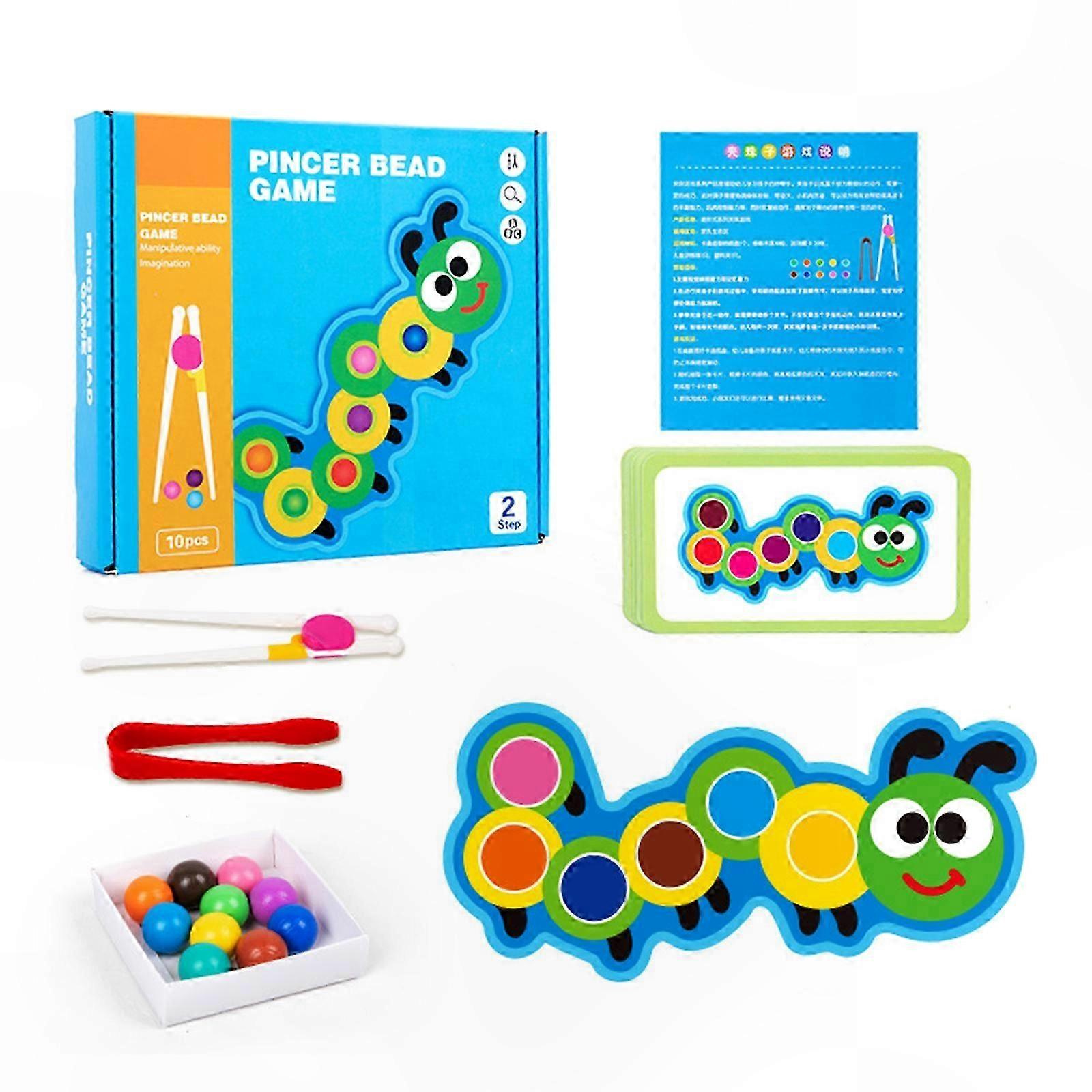 Kids Clip Beads Toy Educational Color Cognition Toy Number Counting Toy Hand Eye Coordination Training Toy for Kids