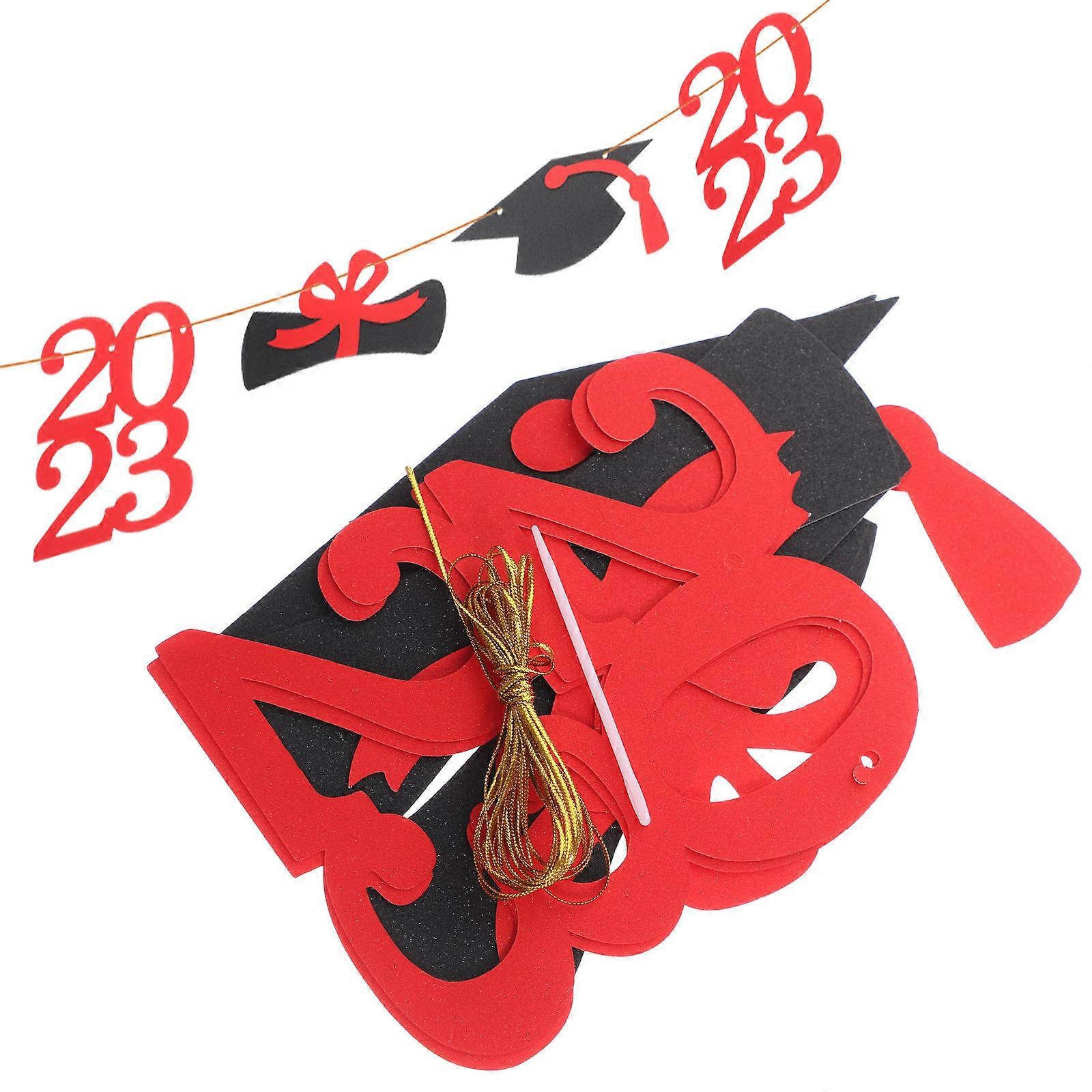 Decorative Graduation Backdrop 1 Set For Party Hosts Featuring A Red Rectangle Shape Perfect For Enhancing Graduation Party Atmosphere