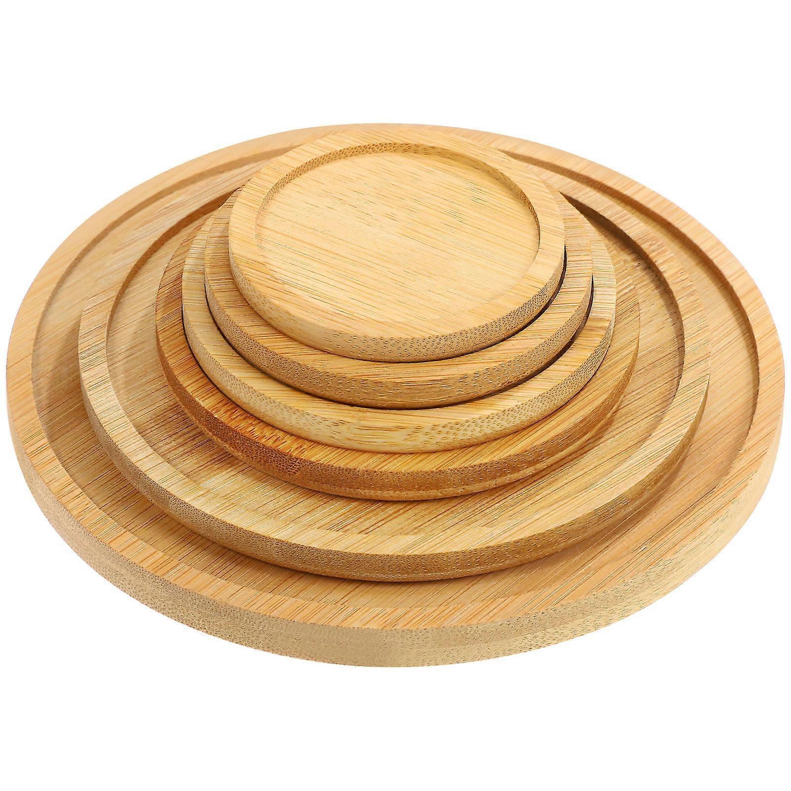 Bamboo Style Flowerpot Tray with Khaki Color for Home Use Made of Synthetic Material 6pcs Set