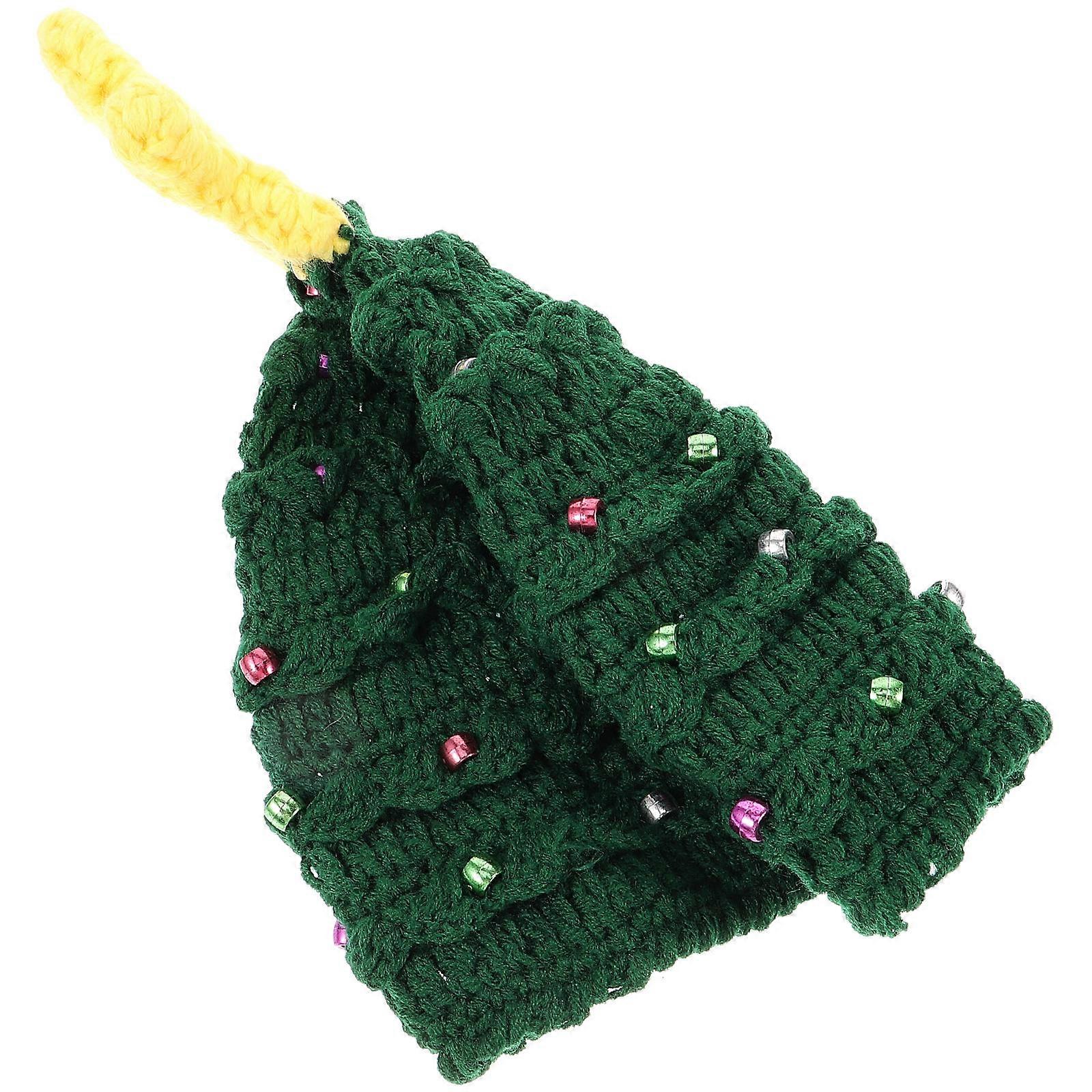 Crochet Hat For Kids Christmas Tree Shaped With 21x25x2cm Warmth 1Pack