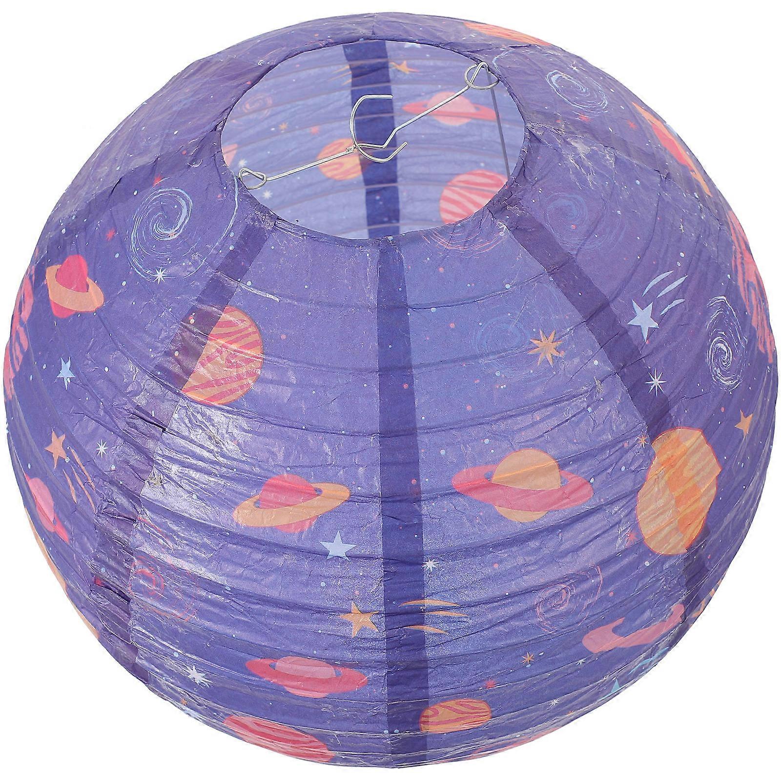 Dark Blue Foldable Paper Lanterns for Decoration Unique Creative Space Themed Party Decorations 7.5 Inches