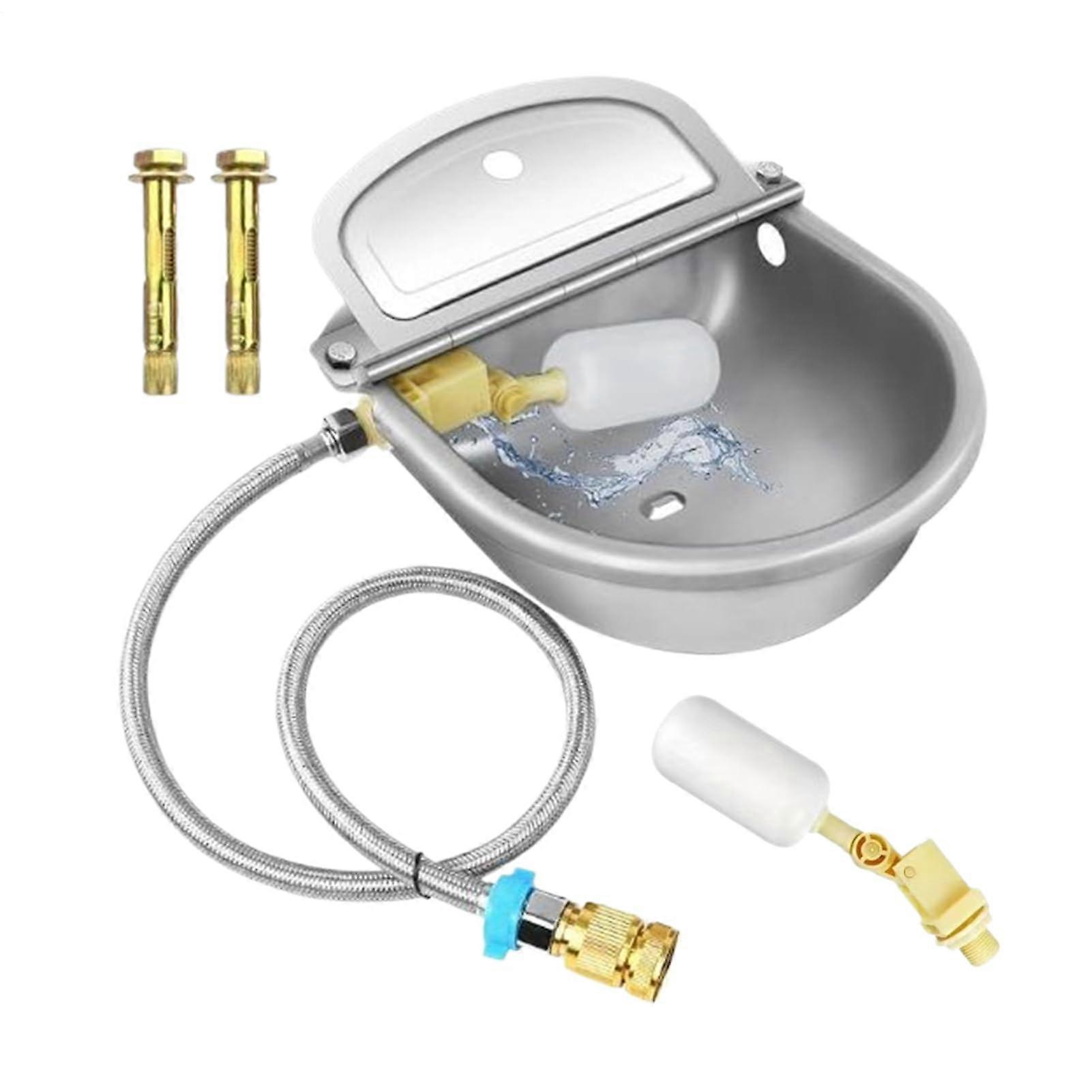 Automatic Waterer for Livestock, Stainless Steel Water Trough for Horses, Cows, Goats, Sheep and Pets