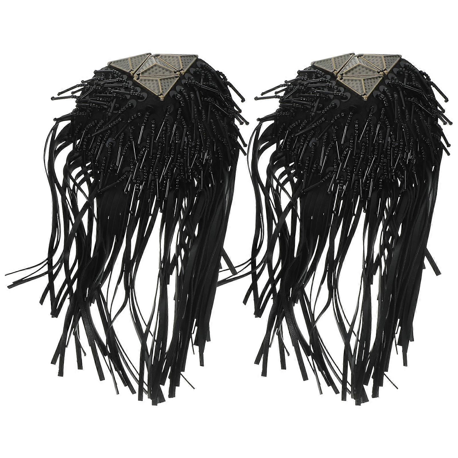 2 Pcs Tassel Epaulet Shoulder Board Badge Decor Shoulder Fringe Epaulet