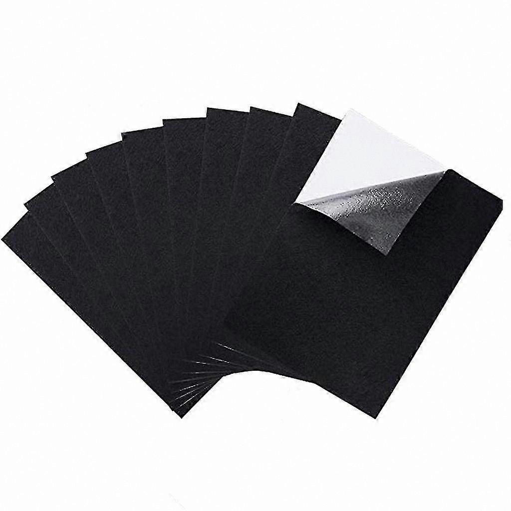 Adhesive Black Felt Sheets with Velvet Texture for Crafting and DIY Projects