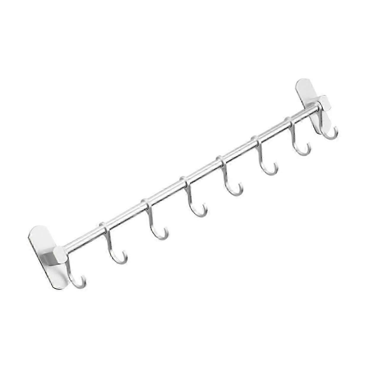 8 Hook Movable Wall Rack for Kitchen Bathroom Bedroom Storage