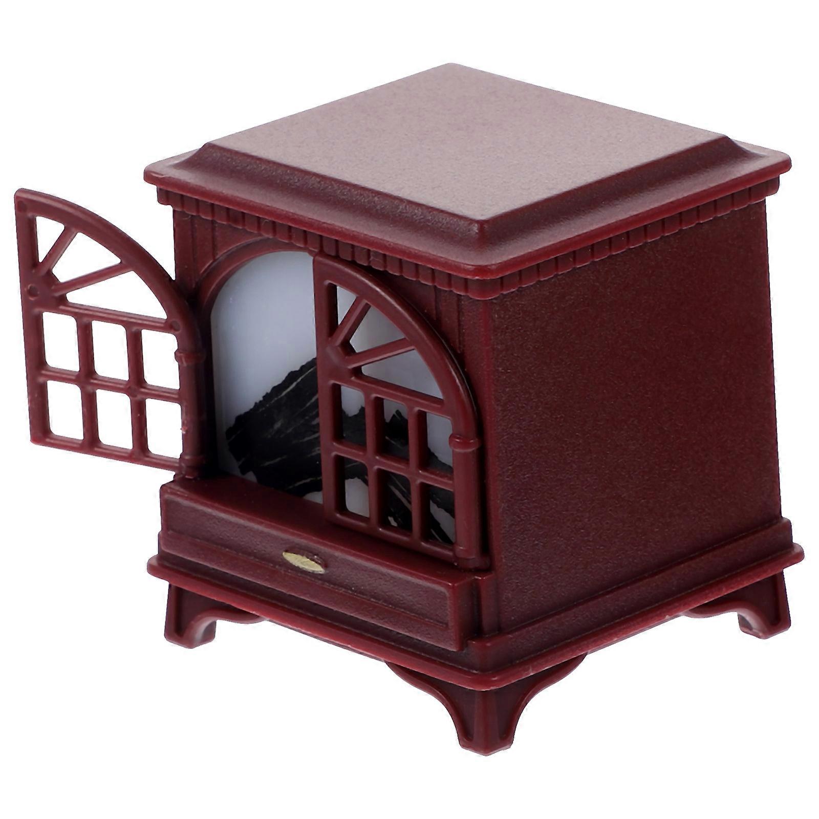 Square Shape Tiny Fireplace Model For Christmas Home Decor Miniature Design 1Pcs