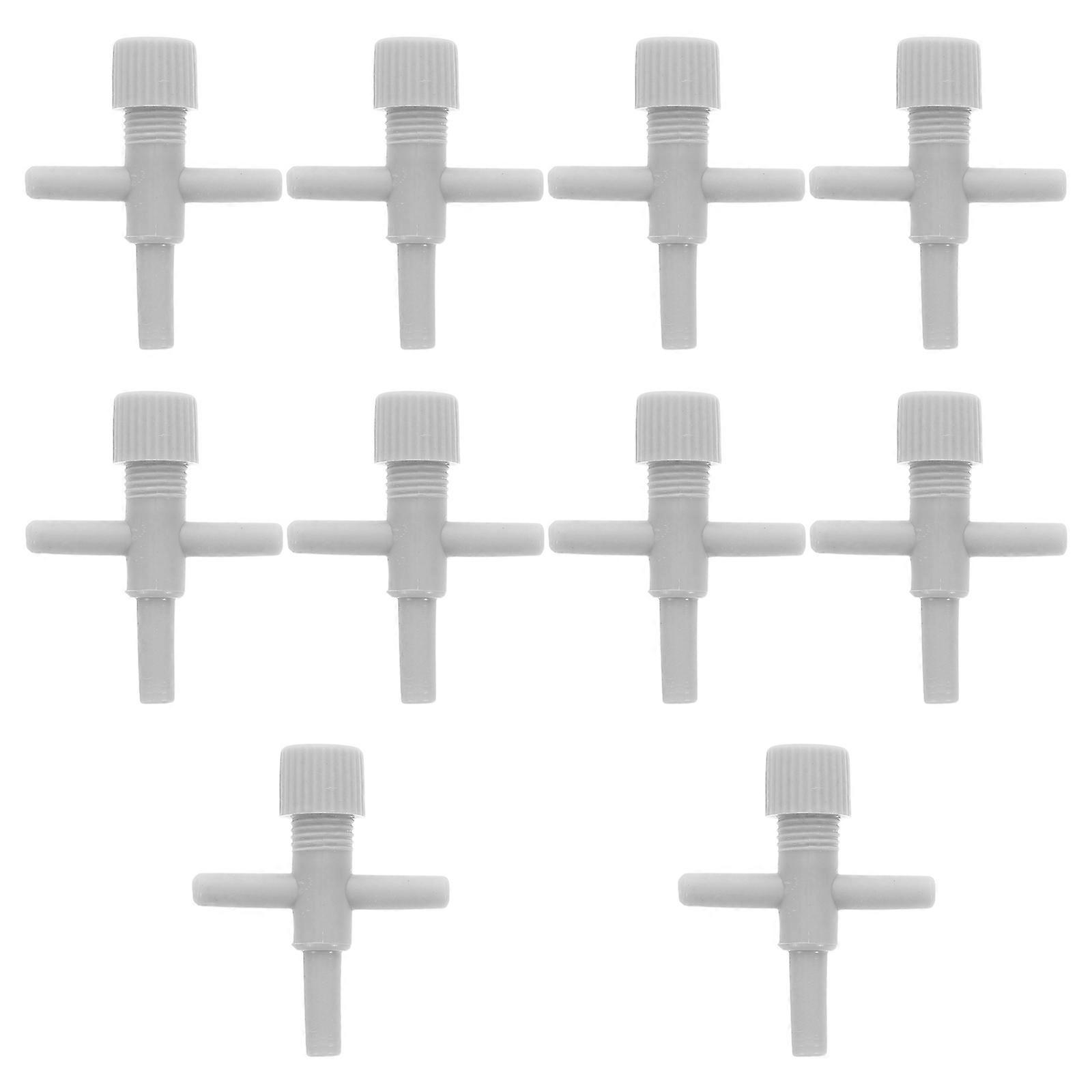 Aquarium Air Pump Valve Plastic Fish Tank Accessories Precision Crafted Oxygen Flow Regulation 10Pcs