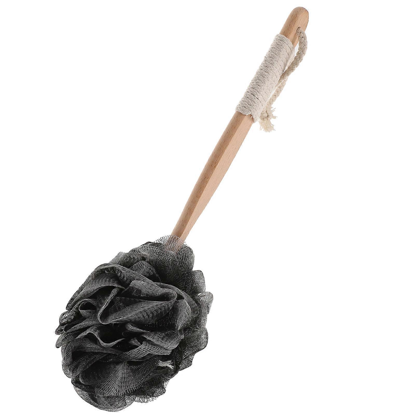 Bath Brush with Wood Handle for Gentle Skin Exfoliation and Foaming