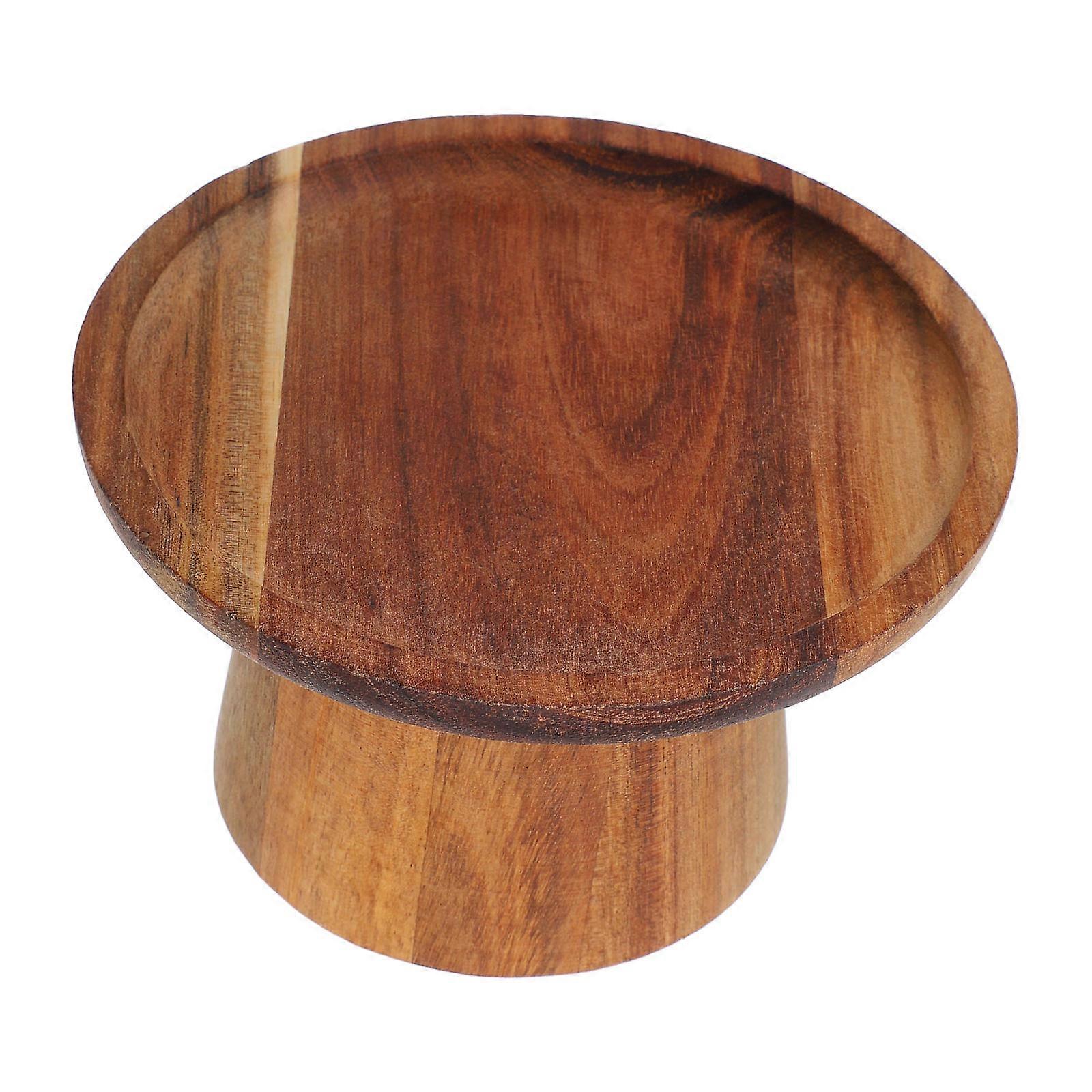 Fruit Serving Plate Decorative Dessert Display Tray with High Base Wood Tray for Storage