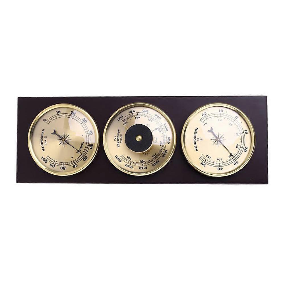 Temperature Monitoring Device Wall Barometer Hygrometer Weather Station Home Office Use 32X12cm Measures Air Pressure 1Pack