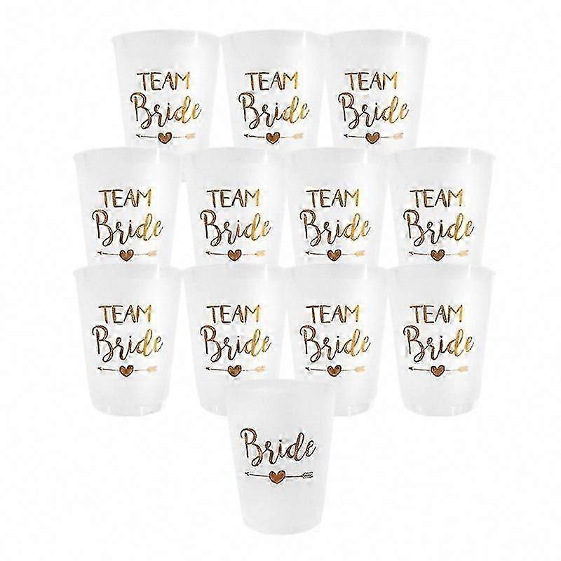 12pcs Team Bride Plastic Cup Hen Party Translucent Cups Set