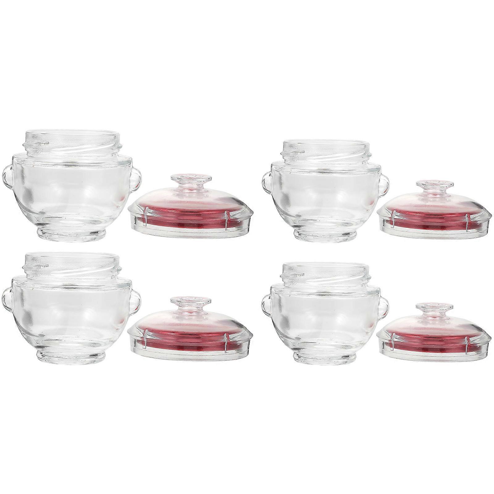 Glass Jar Cubilose Bottle for Storage Use 4Pcs Household Sealed Containers