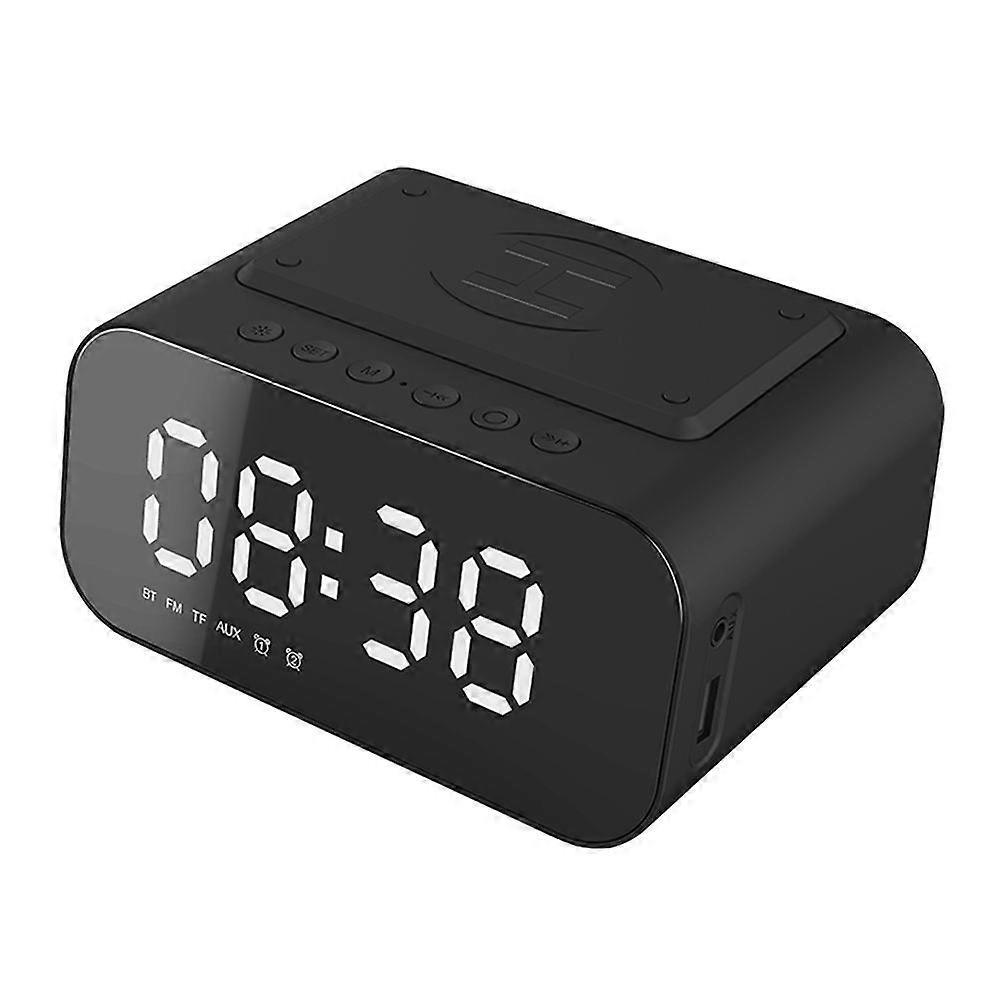 Wireless Speaker Alarm Clock with Charging Function for Home Use Black Plastic 7 Inch