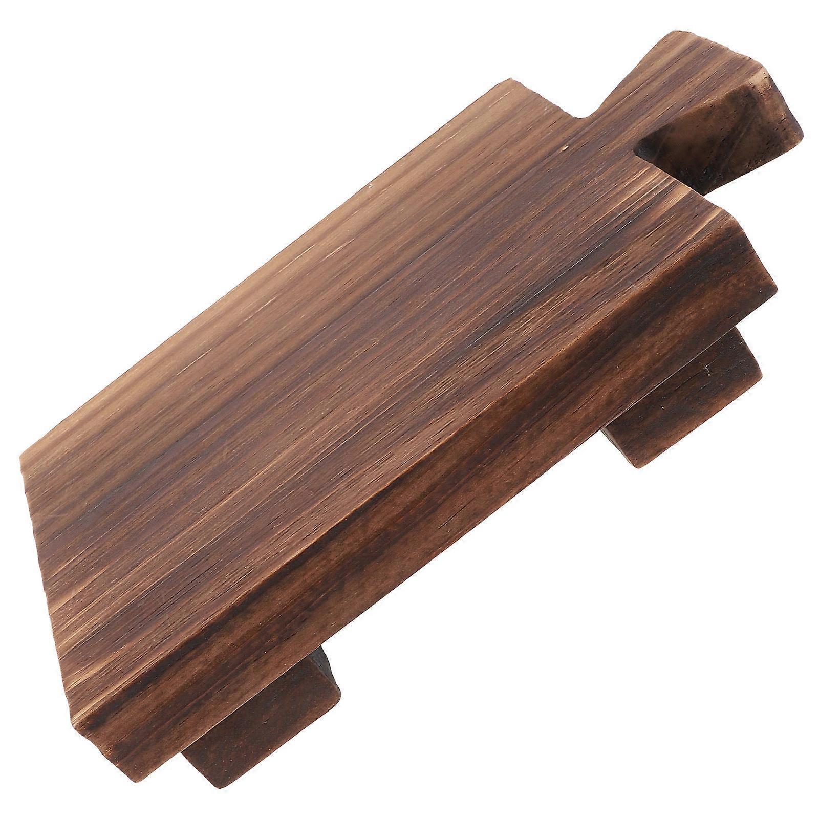 Light Brown Wooden Soap Storage Rack Compact Display Stand for Indoor Plants and Decor 12.5 x 6.5 x 6.5 Inches
