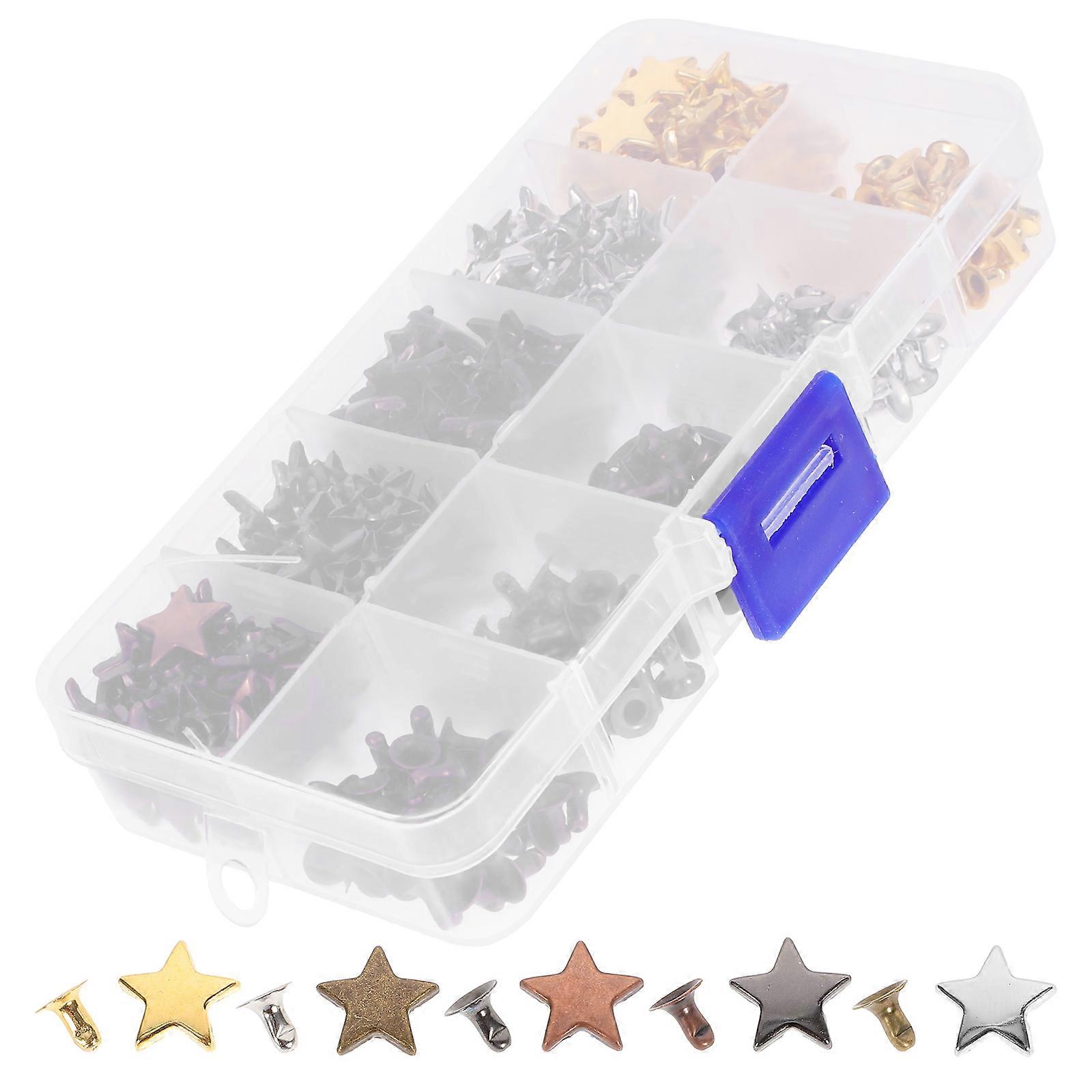 MLINS 1 Box Clothing Craft Star Rivets Punk Studs Metal Star Spike Studs DIY for Shoes Clothing