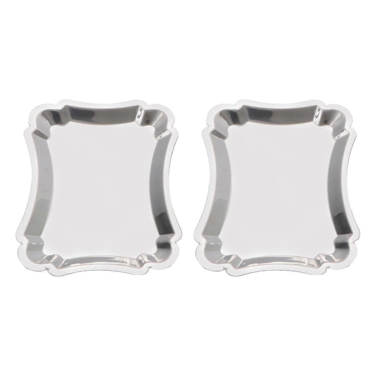 Elegant Stainless Steel Snack Plate For Thanksgiving Party Large Size No Unpleasant Odor 2Pcs