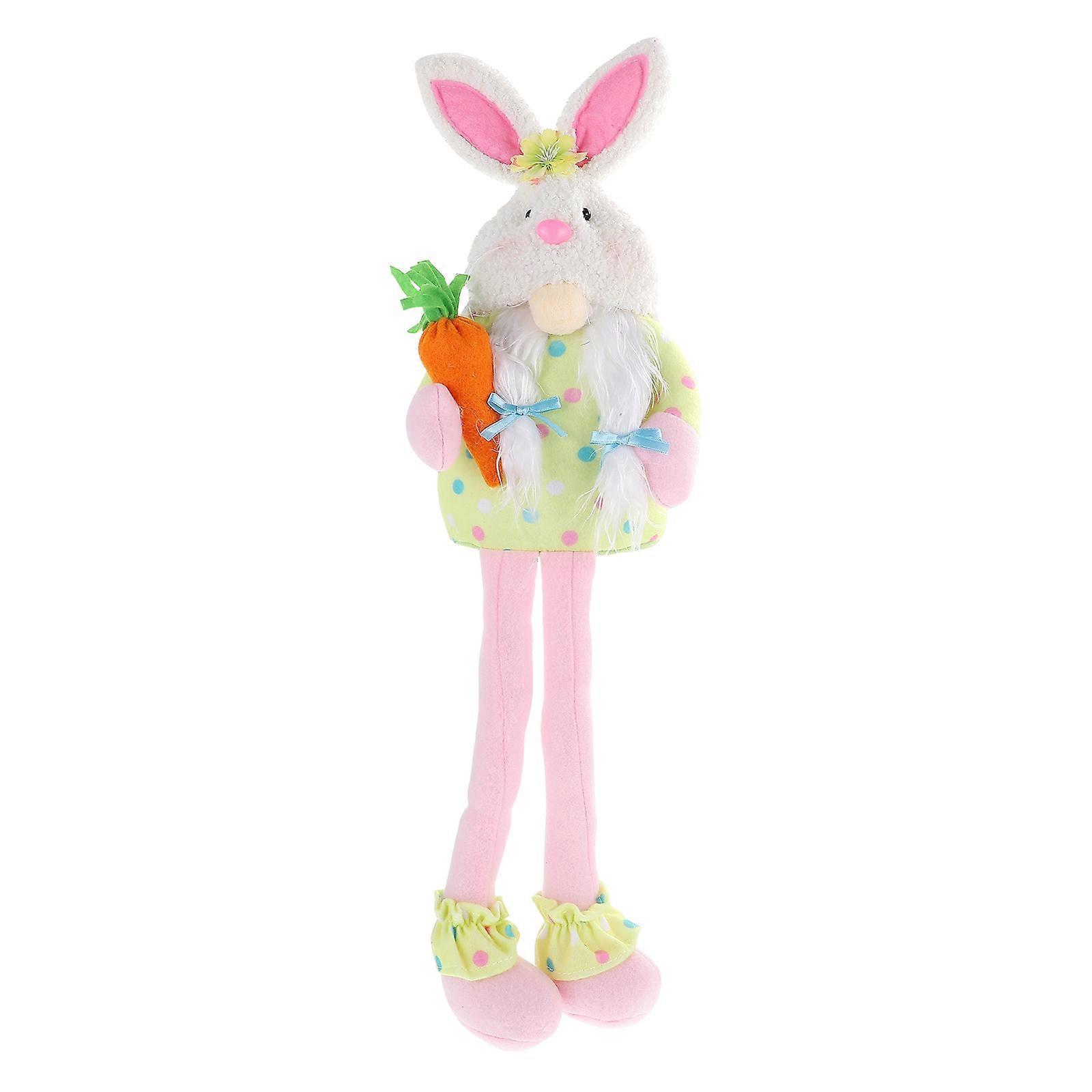 Long-Legged Rabbit Doll Decorative Ornament For Home Decoration And Festive Parties In Pink With 1 Set