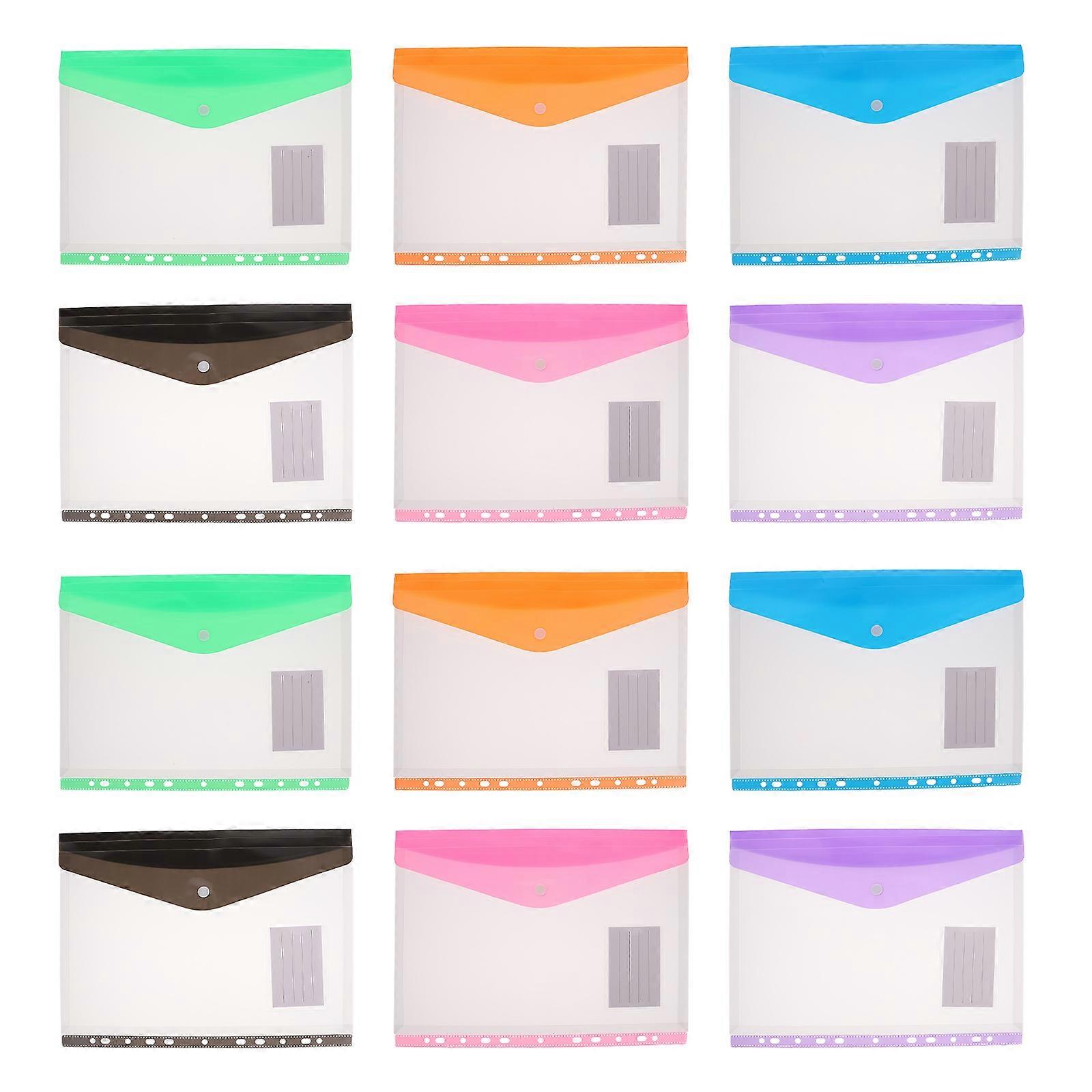 12pcs Blinder File Protectors, Document Pockets for Office, School, Travel, Portable Organizer