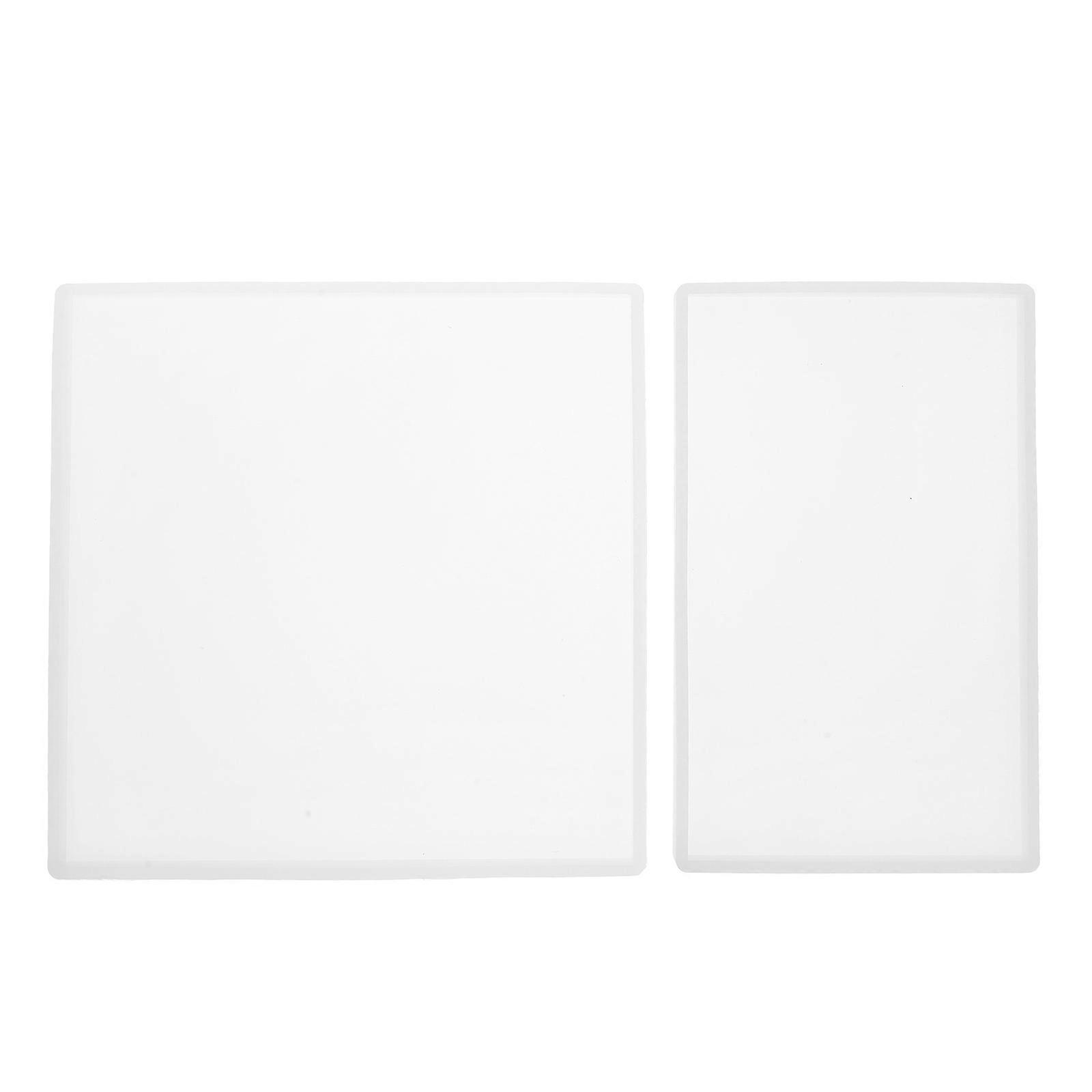 2pcs Silicone Molds for Epoxy Resin DIY Tray Molds for Agate Trays Candle Trays Rectangle and Square Tray Making Molds