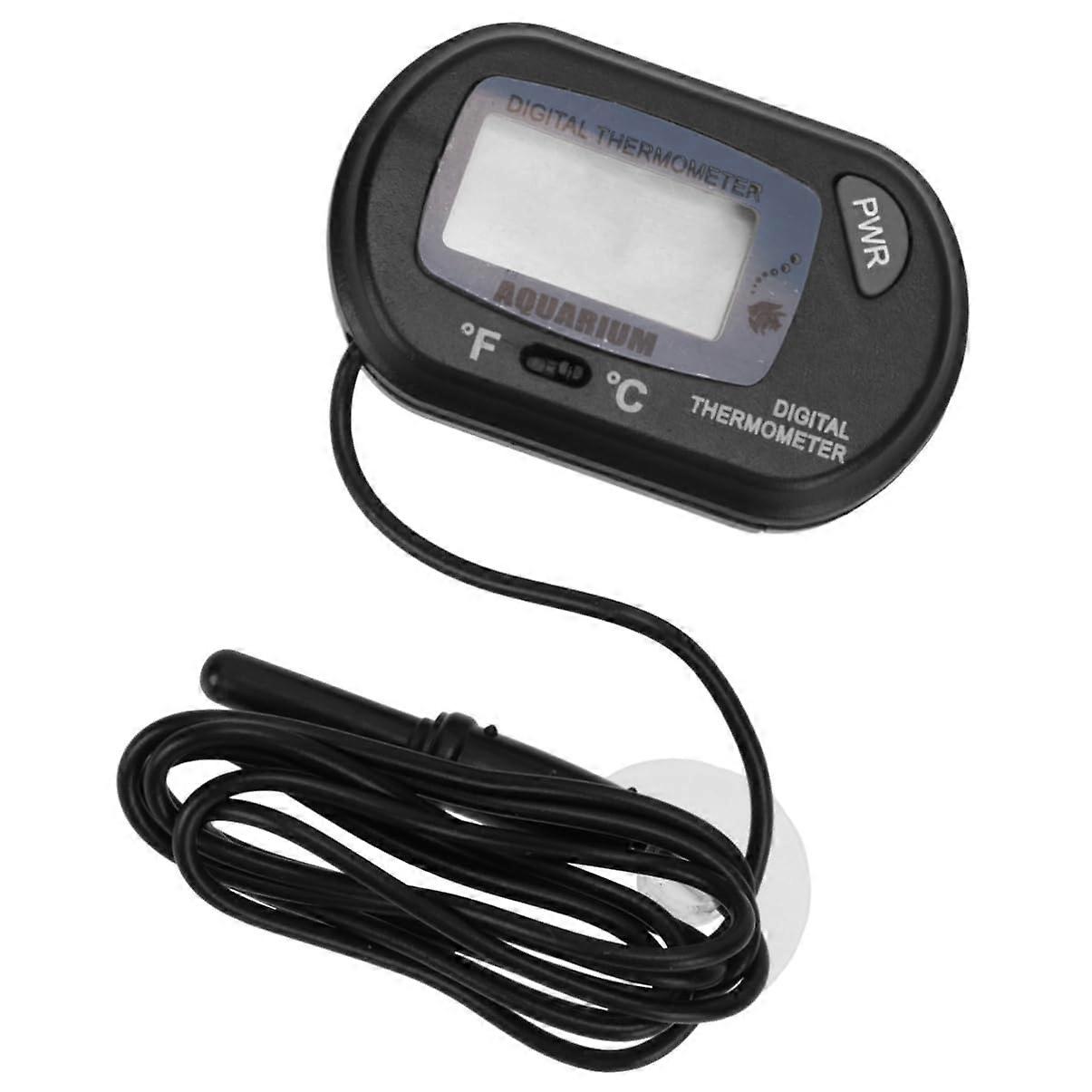 Mini Digital Thermometer for Aquariums, Waterproof and Precise Temperature Measuring Device for Fish Tanks, Black