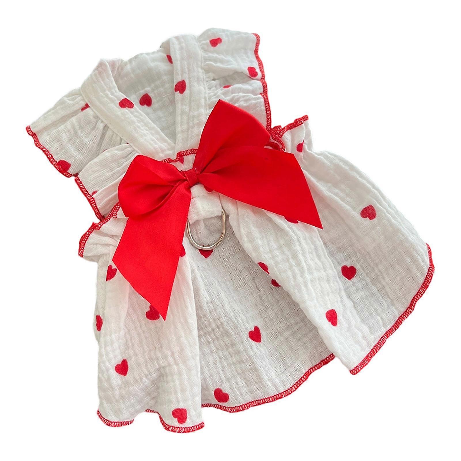 Heart Pullover Dog Dress for Medium to Large Dogs for Spring Basic Heart Pullover Clothes Princess Heart Pattern  XS