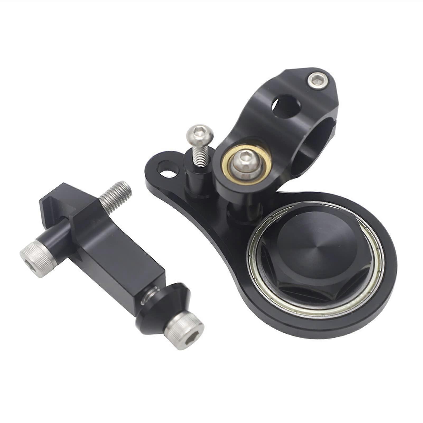 Steering Damper Stabilizer Mount Kit Complete Set For Kawasaki Ninja ZX6R ZX-6R 2005-2006 Black Bracket B