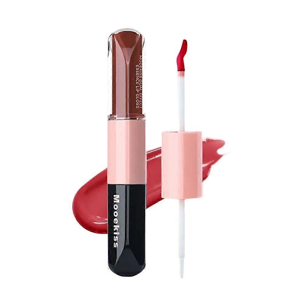 Double Ended Lip Glaze Long Lasting Non Sticky Lip Gloss With Lip Clay Matte Finish And High Shine Water Light Effect 6ml Set