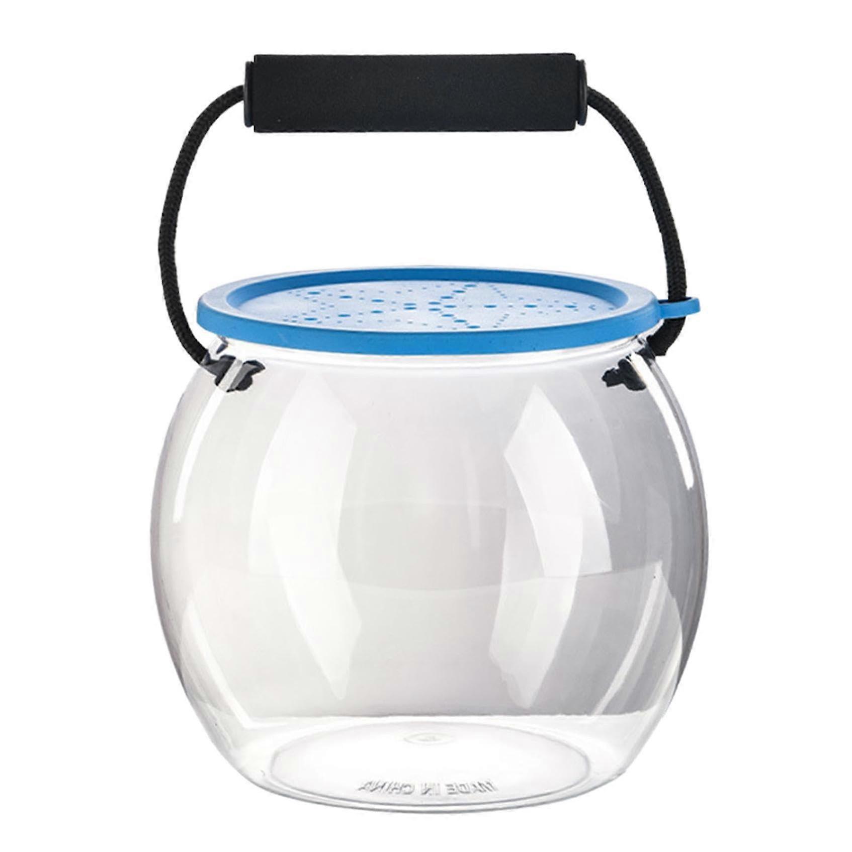 Portable Round Fish Tank with Handle - Multifunctional Leak-Proof Transport Bucket for Fishing, Outdoor Use, and Decor
