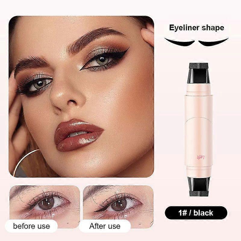 One Piece Eyeliner Stamp Pen, Winged Eyeliner Stamp Foldable, Dual-Ended Eye liner Stamps for Perfect Wing Cat Eyes, Eye Liner Waterproof Smudge Proof